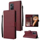 For Realme 9i Multifunctional Horizontal Flip Leather Case with Three Card Slot(Wine Red) - 1