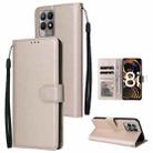 For Realme 8i Multifunctional Horizontal Flip Leather Case with Three Card Slot(Gold) - 1