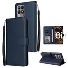 For Realme 8i Multifunctional Horizontal Flip Leather Case with Three Card Slot(Navy Blue) - 1