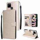 For Realme C21Y / C25Y Multifunctional Horizontal Flip Leather Case with Three Card Slot(Gold) - 1