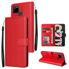 For Realme C21Y / C25Y Multifunctional Horizontal Flip Leather Case with Three Card Slot(Red) - 1