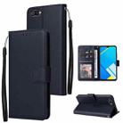 For Realme C2 Multifunctional Horizontal Flip Leather Case with Three Card Slot(Navy Blue) - 1