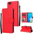For Realme C2 Multifunctional Horizontal Flip Leather Case with Three Card Slot(Red) - 1