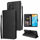 For OPPO A15 / A15s / A35 Multifunctional Horizontal Flip Leather Case with Three Card Slot(Black) - 1