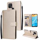 For OPPO A15 / A15s / A35 Multifunctional Horizontal Flip Leather Case with Three Card Slot(Gold) - 1