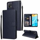 For OPPO A15 / A15s / A35 Multifunctional Horizontal Flip Leather Case with Three Card Slot(Navy Blue) - 1