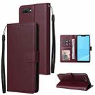 For OPPO A5 / A3s / A12e / C1 Multifunctional Horizontal Flip Leather Case with Three Card Slot(Wine Red) - 1