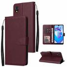 For vivo Y91C / Y1s Multifunctional Horizontal Flip Leather Case with Three Card Slot(Wine Red) - 1