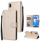 For vivo Y91C / Y1s Multifunctional Horizontal Flip Leather Case with Three Card Slot(Gold) - 1