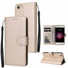 For vivo Y53 Multifunctional Horizontal Flip Leather Case with Three Card Slot(Gold) - 1