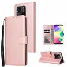 For Xiaomi Redmi 10C Multifunctional Horizontal Flip Leather Case with Three Card Slot(Rose Gold) - 1