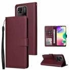 For Xiaomi Redmi 10C Multifunctional Horizontal Flip Leather Case with Three Card Slot(Wine Red) - 1