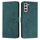 For Samsung Galaxy S23 5G Skin Feel Heart Pattern Leather Phone Case(Green) - 1