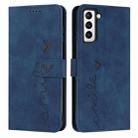 For Samsung Galaxy S23 5G Skin Feel Heart Pattern Leather Phone Case(Blue) - 1