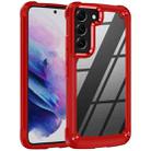 For Samsung Galaxy S23 5G Soft TPU Clear PC Shockproof Phone Case(Red) - 1