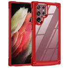 For Samsung Galaxy S23 Ultra 5G Soft TPU Clear PC Shockproof Phone Case(Red) - 1