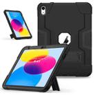 For iPad 10th Gen 10.9 2022 Contrast Color Silicone + PC Tablet Case with Holder(Black) - 1