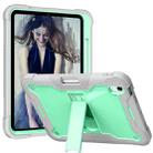 For iPad 10th Gen 10.9 2022 Silicone + PC Shockproof Tablet Case(Mint Green+Grey) - 1