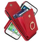 For iPhone SE 2022 / SE 2020 / 8 / 7 Anti-theft RFID Card Slot Phone Case(Red) - 1