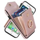 For iPhone SE 2022 / SE 2020 / 8 / 7 Anti-theft RFID Card Slot Phone Case(Rose Gold) - 1
