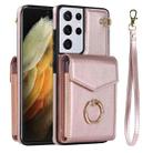 For Samsung Galaxy S21 Ultra 5G Anti-theft RFID Card Slot Phone Case(Rose Gold) - 1