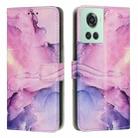 For OnePlus Ace 5G Painted Marble Pattern Leather Phone Case(Purple) - 1