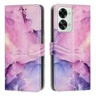 For OnePlus Nord 2T Painted Marble Pattern Leather Phone Case(Purple) - 1
