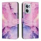 For OnePlus Nord CE 2 5G Painted Marble Pattern Leather Phone Case(Purple) - 1