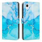 For Samsung Galaxy A23e Painted Marble Pattern Leather Phone Case(Blue Green) - 1