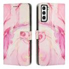 For Samsung Galaxy S23+ 5G Painted Marble Pattern Leather Phone Case(Rose Gold) - 1