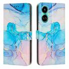 For Tecno Camon 19 / 19 Pro Painted Marble Pattern Leather Phone Case(Pink Green) - 1