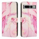 For Google Pixel 7 Pro Painted Marble Pattern Leather Phone Case(Rose Gold) - 1