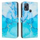 For Infinix Hot 11 Play Painted Marble Pattern Leather Phone Case(Blue Green) - 1