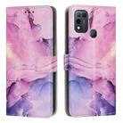 For Infinix Hot 11 Play Painted Marble Pattern Leather Phone Case(Purple) - 1