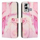 For Infinix Hot 12 Play Painted Marble Pattern Leather Phone Case(Rose Gold) - 1