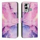 For Infinix Hot 12 Play Painted Marble Pattern Leather Phone Case(Purple) - 1