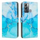 For Infinix Hot 12i Painted Marble Pattern Leather Phone Case(Blue Green) - 1