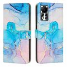 For Infinix Hot 11s NFC Painted Marble Pattern Leather Phone Case(Pink Green) - 1