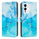 For Infinix Note 12 5G / 12 Pro 5G Painted Marble Pattern Leather Phone Case(Blue Green) - 1