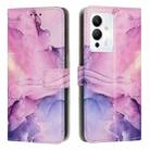 For Infinix Note 12 5G / 12 Pro 5G Painted Marble Pattern Leather Phone Case(Purple) - 1