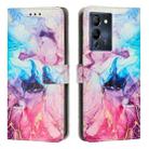 For Infinix Note 12 G96 Painted Marble Pattern Leather Phone Case(Pink Purple) - 1