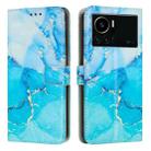 For Infinix Note 12 vip Painted Marble Pattern Leather Phone Case(Blue Green) - 1