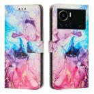 For Infinix Note 12 vip Painted Marble Pattern Leather Phone Case(Pink Purple) - 1