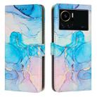 For Infinix Note 12 vip Painted Marble Pattern Leather Phone Case(Pink Green) - 1