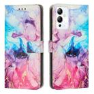 For Infinix Note 12i Painted Marble Pattern Leather Phone Case(Pink Purple) - 1