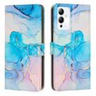 For Infinix Note 12i Painted Marble Pattern Leather Phone Case(Pink Green) - 1