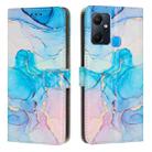 For Infinix Smart 6 Plus Painted Marble Pattern Leather Phone Case(Pink Green) - 1