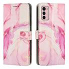 For Motorola Moto G42 Painted Marble Pattern Leather Phone Case(Rose Gold) - 1