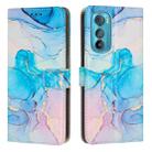 For Motorola Edge 30 Painted Marble Pattern Leather Phone Case(Pink Green) - 1