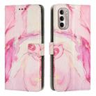 For Motorola Moto G Stylus 5G 2022 Painted Marble Pattern Leather Phone Case(Rose Gold) - 1